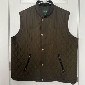 Orvis Men's XXL Route 7 Vest Olive Green Diamond Quilted Full Zip Outdoors Gorp